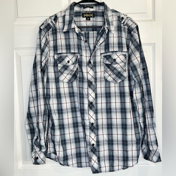 Helix Men’s Plaid Button Up Shirt Long Sleeve - Size XL - Picture 1 of 4